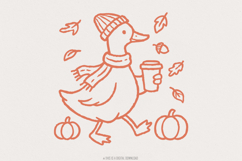 Autumn Vibes Duck PNG, Cute Fall Animal Coffee Design, Product Image 1