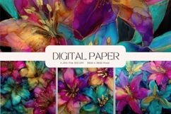 Rainbow Watercolor Alcohol Ink Background Digital Paper Product Image 1