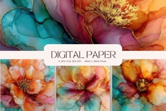 Rainbow Watercolor Alcohol Ink Background Digital Paper Product Image 1