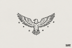 Eagle With Outstretched Wings PNG, Vintage Bird Clipart, Product Image 1