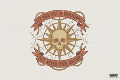 Let Your Past Be Your Compass PNG, Skull Nautical Design, Product Image 1