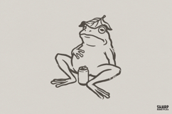 Funny Frog PNG, PNG Designs, Fall PNG, Leaf Hat Lounge Product Image 1