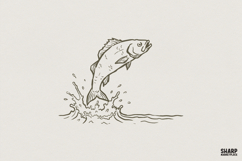 Jumping Bass PNG Design, Fishing Shirt Digital Download, Product Image 1