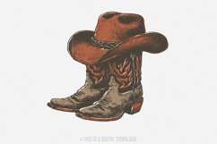 Cowgirl Boots Png, Trendy Western Sublimation Design, Product Image 1