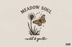 Meadow Soul PNG, Wild &amp; Gentle Butterfly Shirt Design, Product Image 1