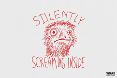Silently Screaming Inside, PNG Designs For Funny Red Bird Product Image 1