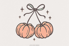 Pastel Pumpkin PNG, Fall PNG, Autumn PNG, Cute Pumpkin Bow Product Image 1