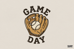 Game Day Baseball PNG, Sports Glove Digital Download, Product Image 1
