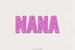 Nana PNG, Floral Nana, Grandma Gift Design, Cute Pink Product Image 1
