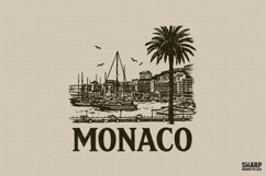 Monaco Marina Skyline, Summer PNG, Trendy PNG, Beach PNG, Product Image 1