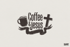 Coffee &amp; Jesus PNG, Christian Faith Shirt Design, Religious Product Image 1