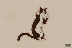 Rude Tuxedo Cat Flipping Claws, Shirt PNG With Funny PNG Product Image 1