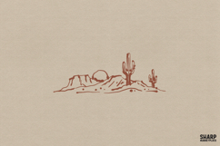 Minimal Desert Cactus Horizon, Western PNG For Shirt PNG Product Image 1