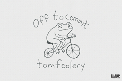 Off To Commit Tomfoolery Frog Bicycle Sketch, PNG Designs Product Image 1