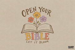 Open Your Bible Let It Bloom, Christian PNG With Bookmark Product Image 1