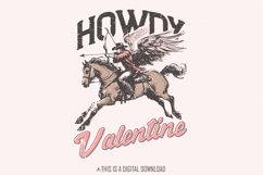 Howdy Valentine Png, Retro Valentine Png, Vintage Cowboy Product Image 1