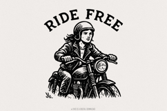 Ride Free PNG, Motorcycle Rider Digital Download, Biker Product Image 1