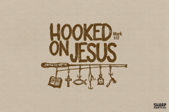 Hooked On Jesus Mark 1:17 Christian Fishing Design, Product Image 1