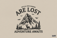 Not All Who Wander Are Lost Adventure Awaits, Summer PNG, Product Image 1