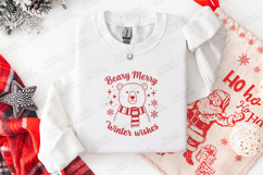 Beary Merry Winter Wishes Christmas T-Shirt Design Product Image 2