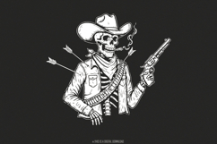 Funny Cowboy Skeleton PNG, Western Humor Design, Vintage Product Image 1