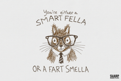 You're Either A Smart Fella Or A Fart Smella PNG, Funny Cat Product Image 1