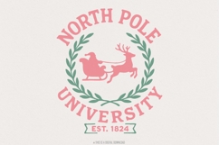 North Pole University PNG Digital Download, Retro Christmas Product Image 1