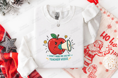 Teacher Voice SVG - Funny Angry Apple Megaphone Cut File Product Image 3