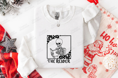 The Reader SVG - Gothic Skeleton Book Ornate Frame Cut File Product Image 3