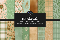 16 Sage &amp; Tan Seamless Patterns Product Image 1