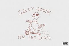 Silly Goose On The Loose PNG, Funny Scooter Goose Shirt, Product Image 1