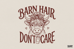 Barn Hair Don’t Care PNG, Funny Highland Cow Shirt Design, Product Image 1