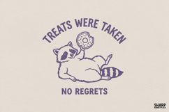 Treats Were Taken No Regrets PNG, Funny Raccoon Donut Shirt Product Image 1