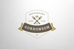 Restaurant logo with crossed forks Product Image 1