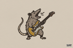 Rocking Opossum Trendy PNG, Shirt PNG, Funny PNG, Guitar Product Image 1
