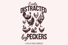 Easily Distracted By Peckers PNG, Chicken Humor Design, Product Image 1