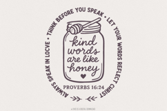 Kind Words Are Like Honey PNG, Proverbs 16:24 Digital Product Image 1