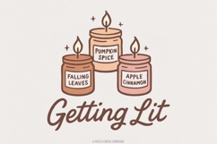Getting Lit Candle PNG, Pumpkin Spice, Fall Candle Product Image 1