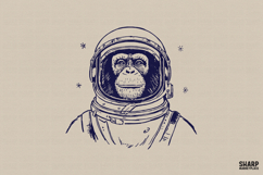 Monkey Astronaut PNG, Trendy PNG, Shirt PNG, Vintage Cosmic Product Image 1