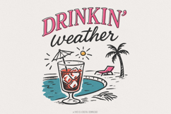 Drinkin&#039; Weather PNG, Varsity Png, Tubing Shirt Png, Trendy Product Image 1