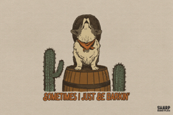 Sometimes I Just Be Barkin' Howling Corgi Dog In Cowboy Hat Product Image 1
