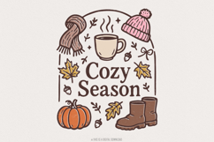 Cozy Season PNG, Fall Pumpkin Clipart, Autumn Coffee Product Image 1