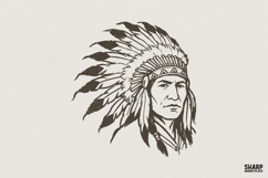 Native American Chief PNG, Tribal Headdress Digital Design, Product Image 1