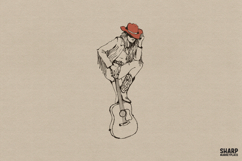Cowgirl Sitting On Guitar PNG, Western PNG, Trendy PNG, Product Image 1