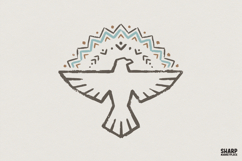 Boho Tribal Bird PNG, Thunderbird Clipart Digital Design, Product Image 1
