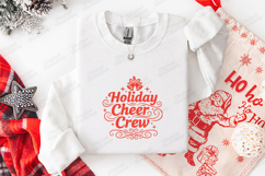 Holiday Cheer Crew T-shirt, Christmas Typography Design Product Image 2