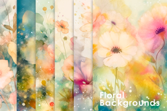 Blurred Floral Backgrounds, Floral Textures, Digital Paper Product Image 1
