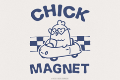 Boy Easter Chick Magnet, Baby Chick PNG, Sublimation, Retro Product Image 1
