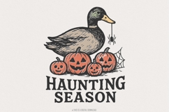 Haunting Season PNG, Duck Halloween Shirt, Pumpkin Spider Product Image 1