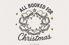 All Booked For Christmas PNG, Book Lover Christmas Wreath Product Image 1